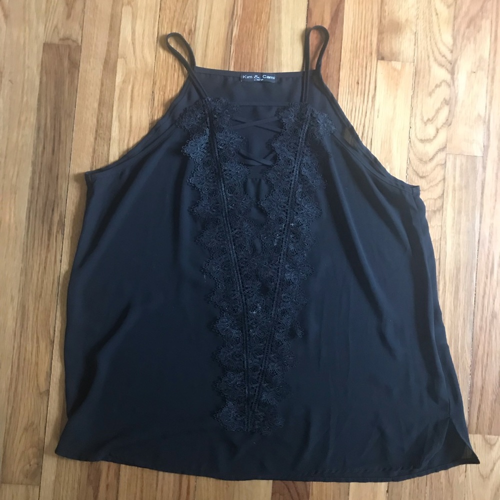 4/$28 Black Lace Corset Tank
